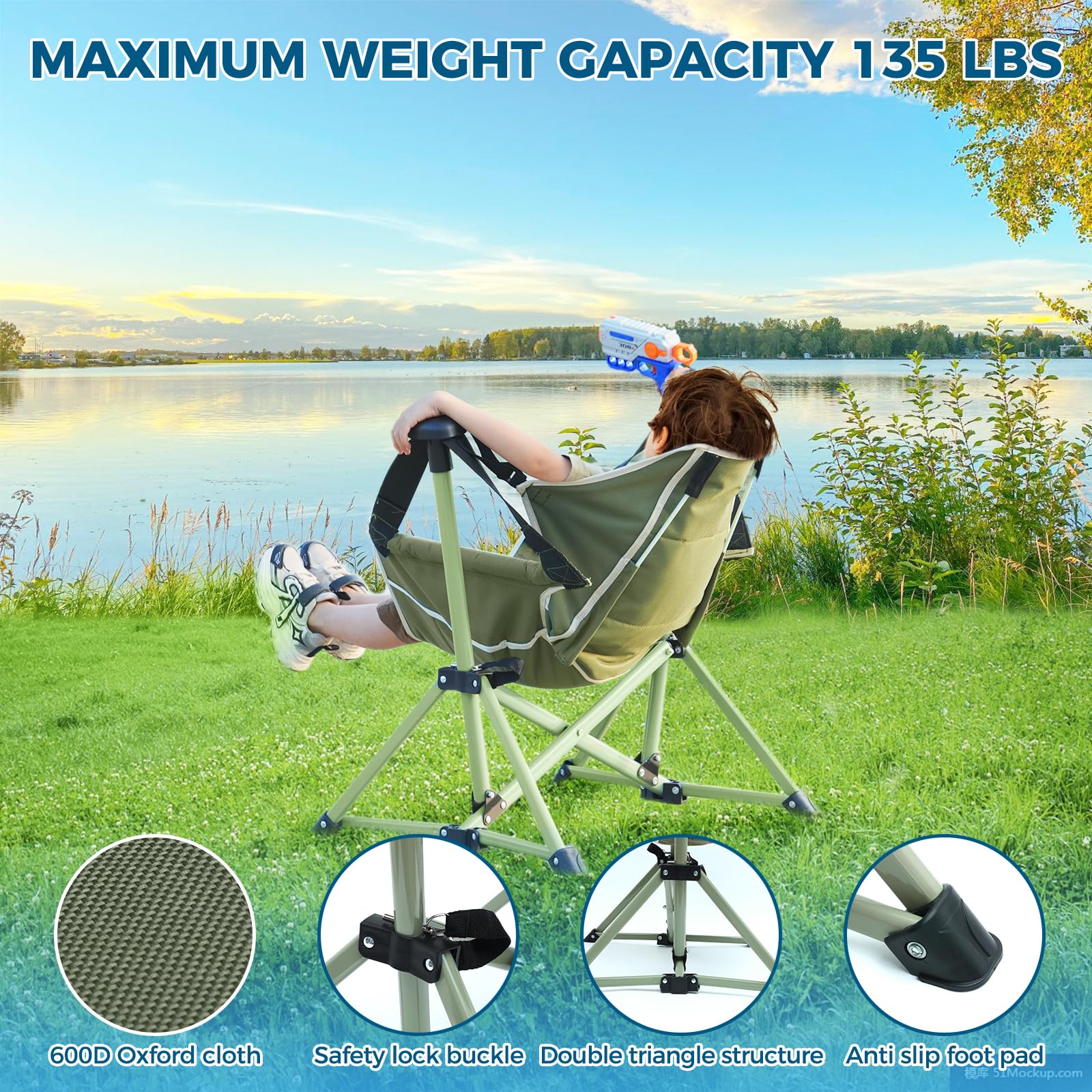 Chloraeon chair next to toy showing size and scale for children