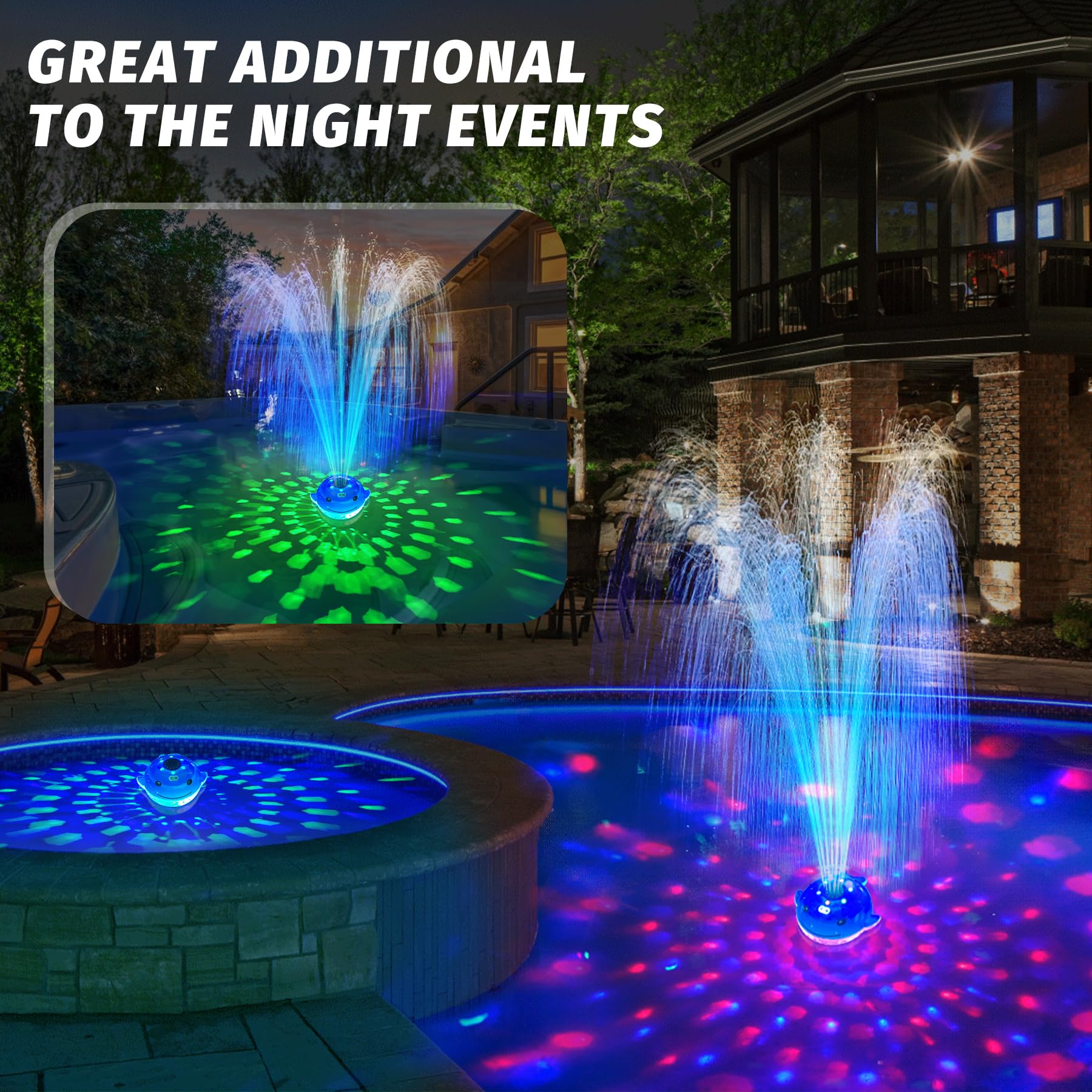 ChlorStar rotating spray pattern across pool for decorative water motion