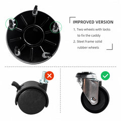 Choclaif detail of five steel-ball rubber wheels for smooth, quiet multi-directional movement