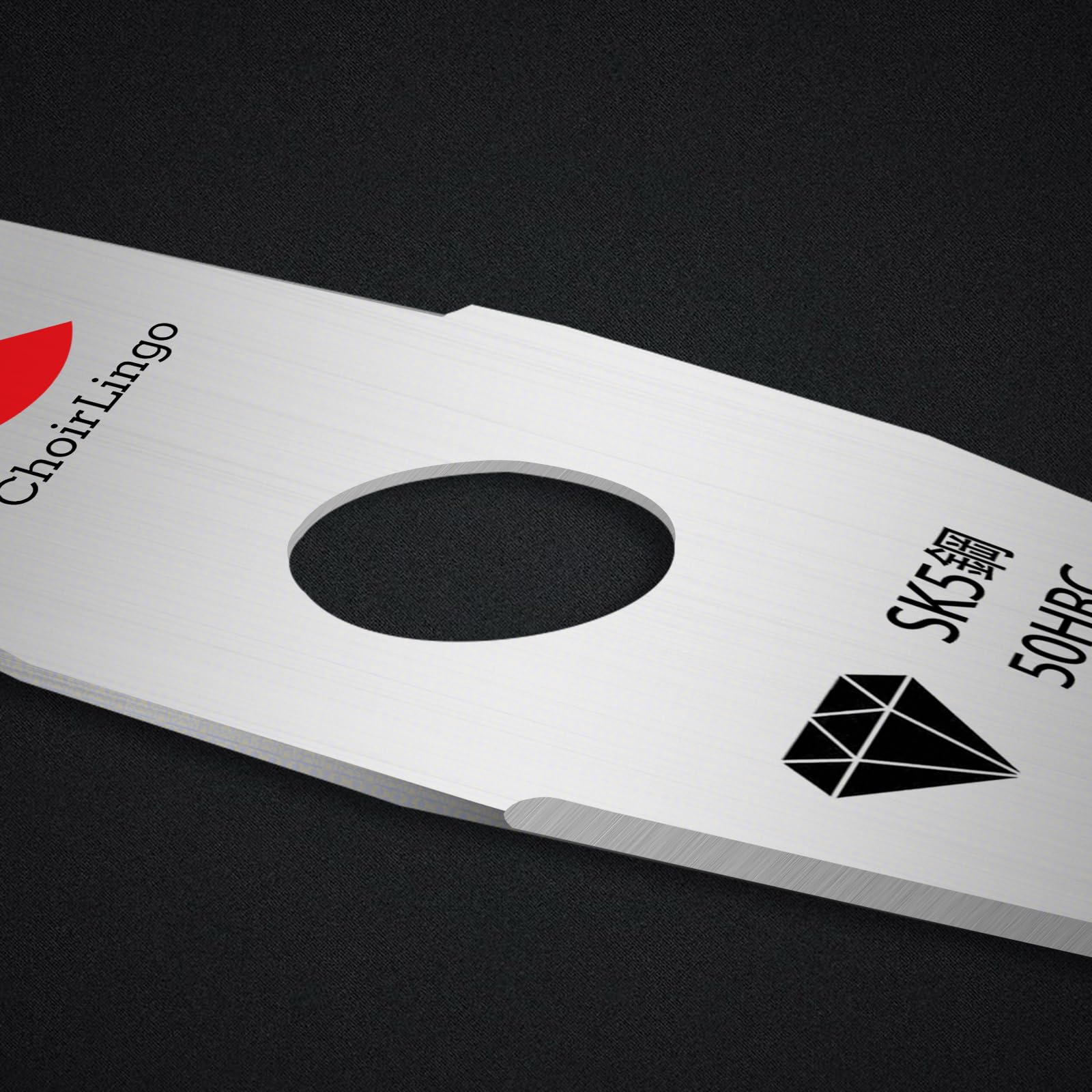ChoirLingo blade close-up of sharpened SK5 edge highlighting long-lasting sharpness
