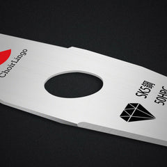 ChoirLingo blade close-up of sharpened SK5 edge highlighting long-lasting sharpness