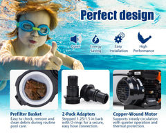choosmo six-way multiport valve top view for quick backwash and filter control