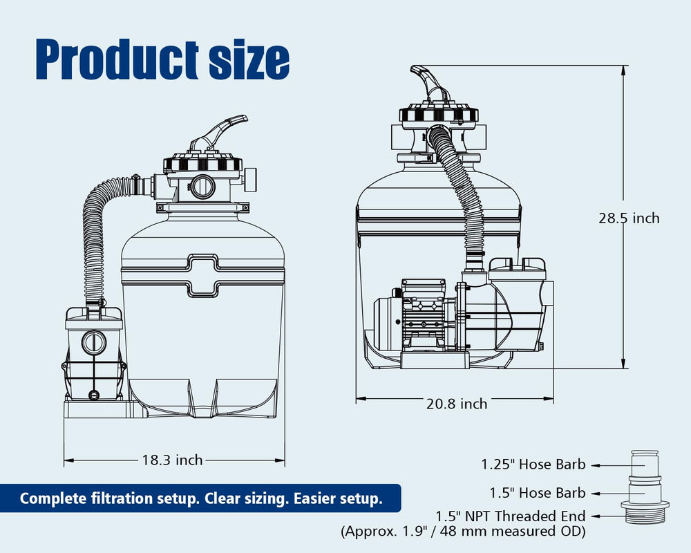 choosmo system installed beside above-ground pool showing reliable circulation