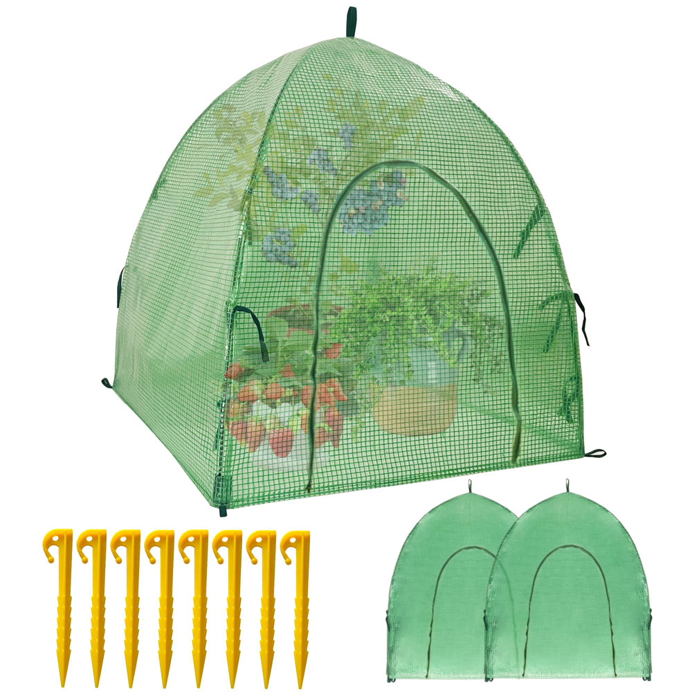 CHPPEY front view assembled tent showing full plant protection
