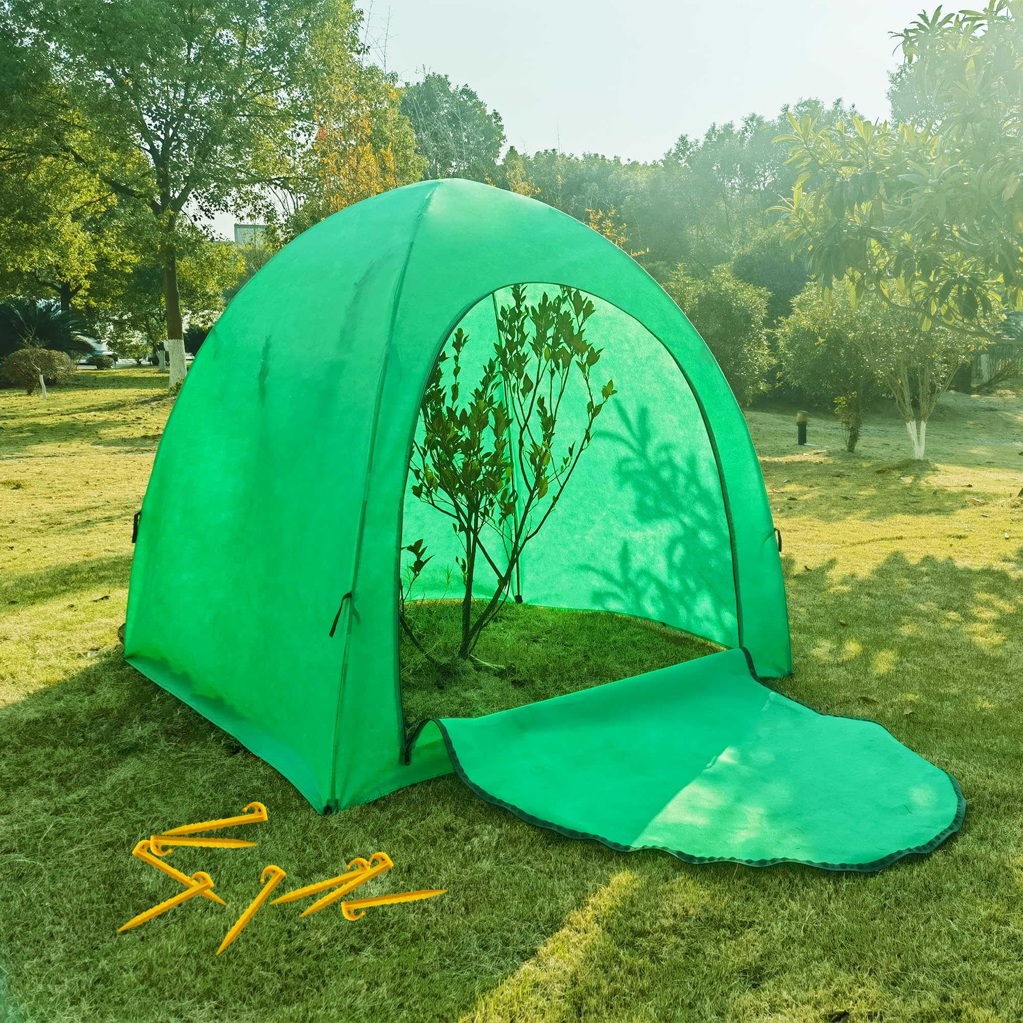 CHPPEY front view of warm plant cover showing protection and light