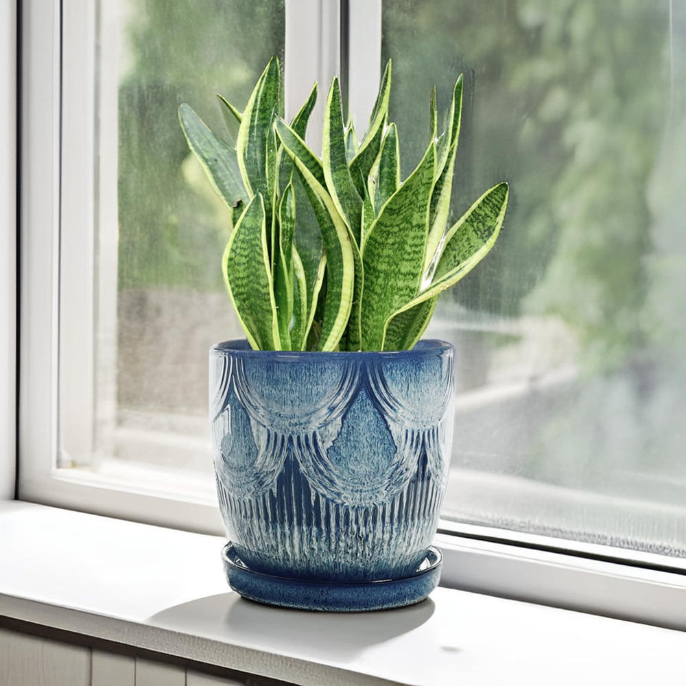 Chralji GIFTWARE ceramic saucer under pot protects surfaces from water damage
