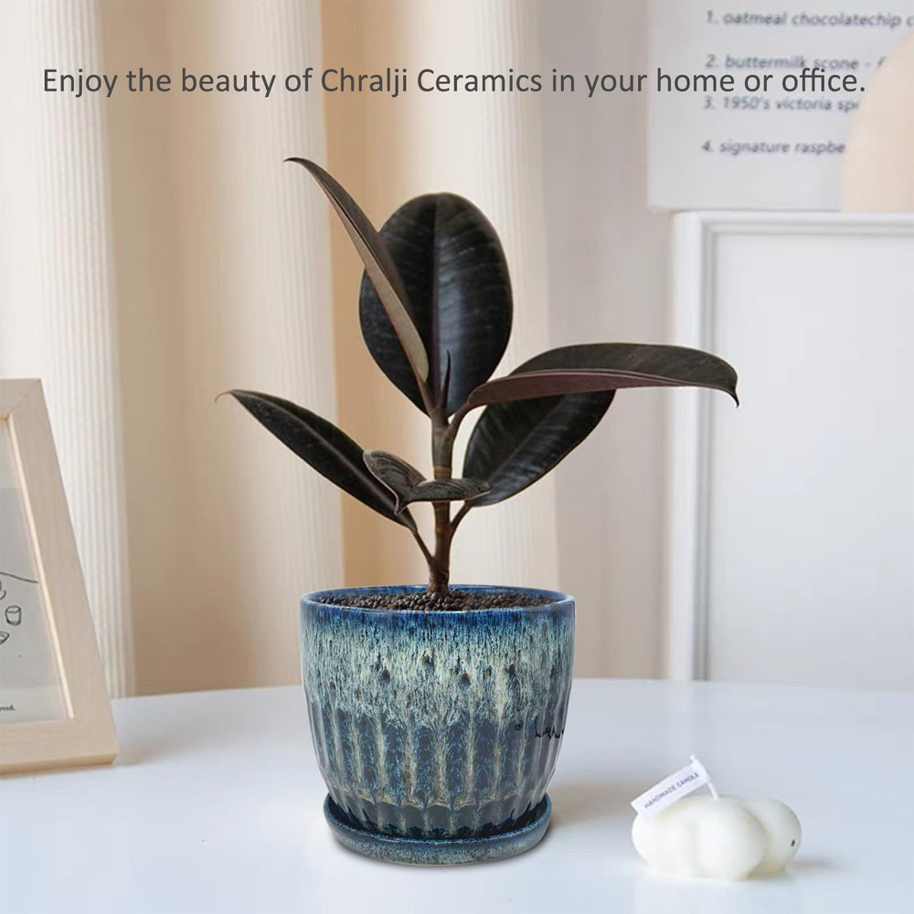 Chralji GIFTWARE saucer catching runoff, protects furniture surfaces