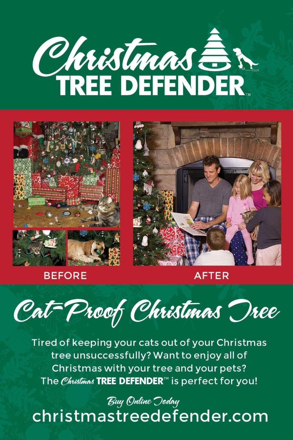 Christmas Tree Defender highlighting light channel accommodating strings benefit no-snags