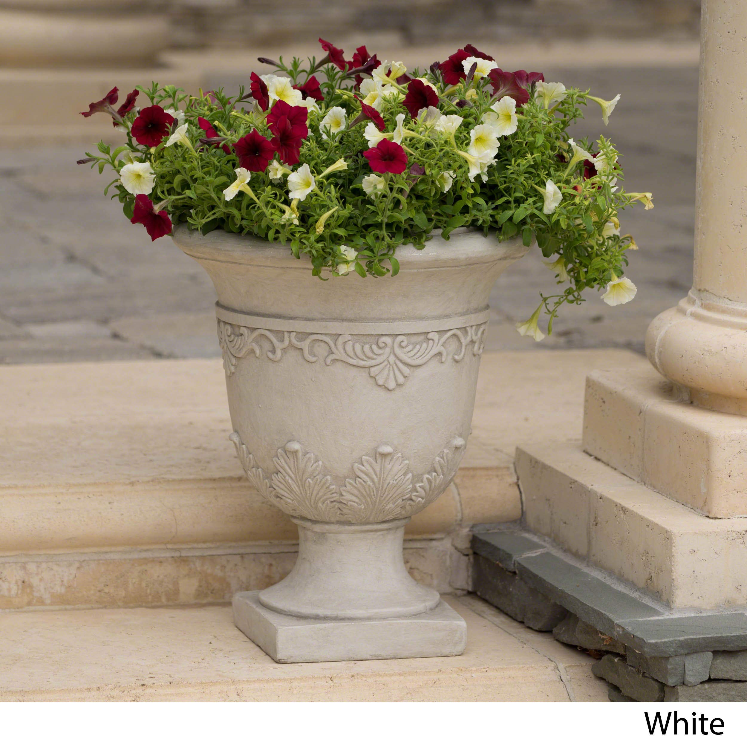 Christopher Knight Home urn planted with greenery demonstrating instant decorative impact