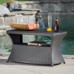 Christopher Knight Home top view showing roomy tabletop and umbrella hole for serving convenience