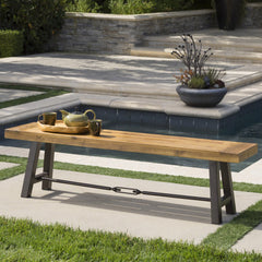 Christopher Knight Home close-up of acacia wood grain highlighting teak finish and weather resistance