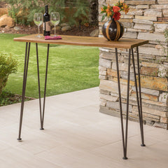 Christopher Knight Home Denali close-up of acacia wood top highlighting durable finish