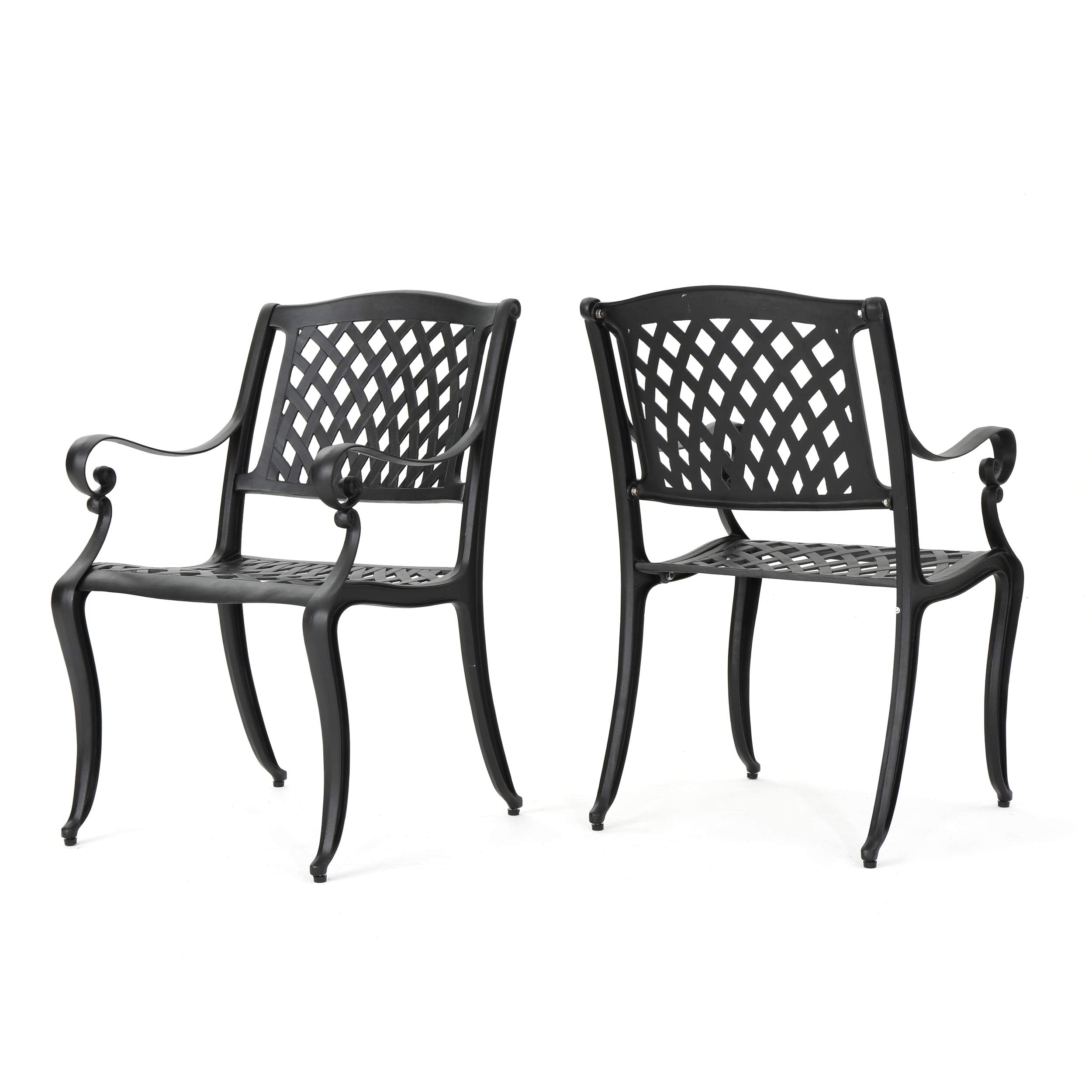 Christopher Knight Home front view showing elegant antique black finish and durable frame