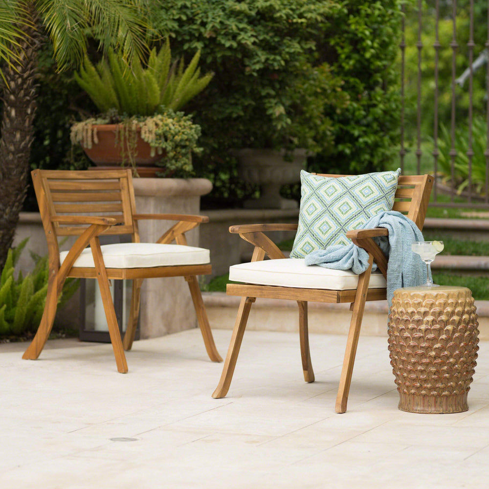 Christopher Knight Home close-up of acacia wood grain highlighting durable teak finish and natural texture benefit
