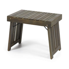Christopher Knight Home front view showcasing gray acacia finish and slatted top for stylish outdoor use