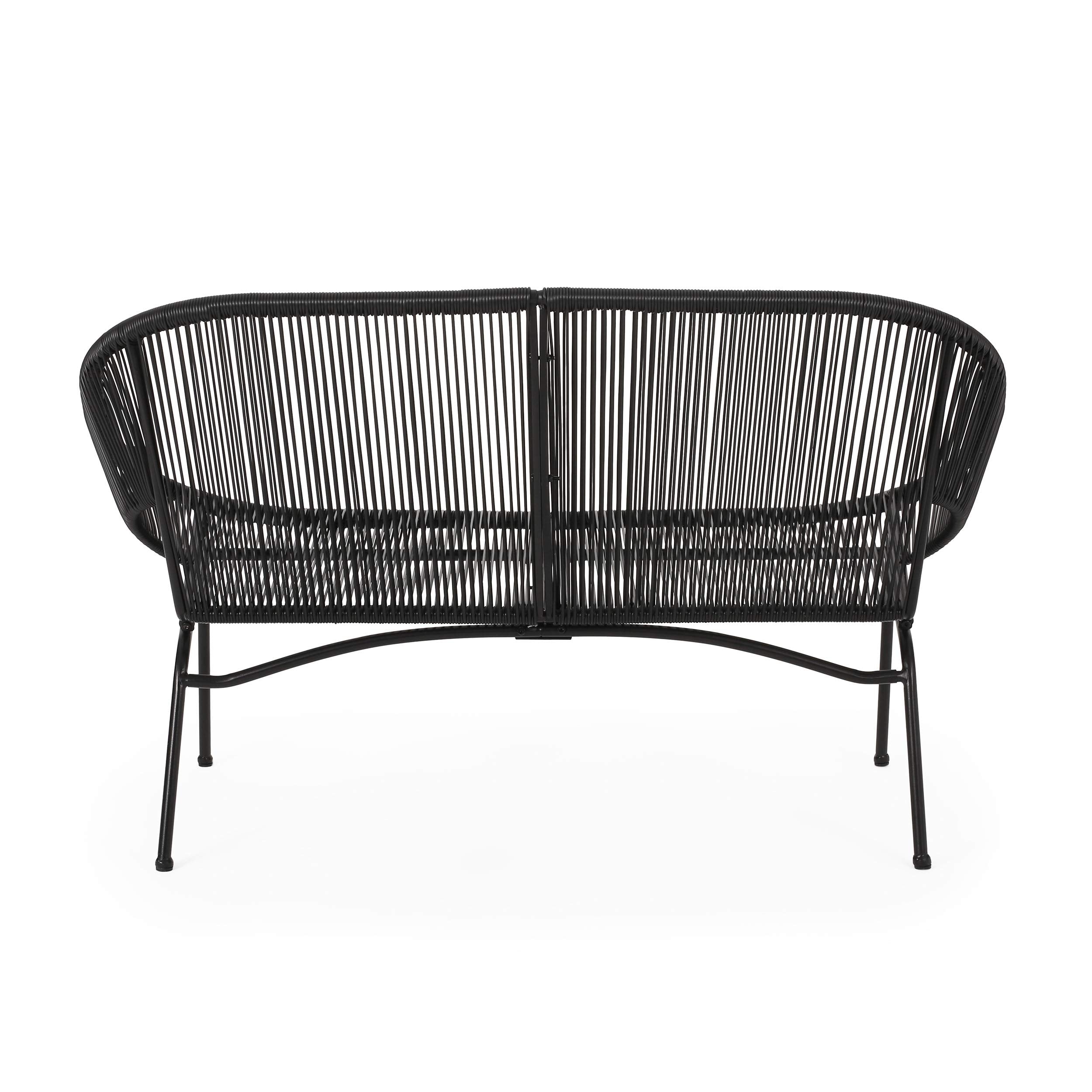 Christopher Knight Home lifestyle patio setting with loveseat showing how it enhances outdoor decor