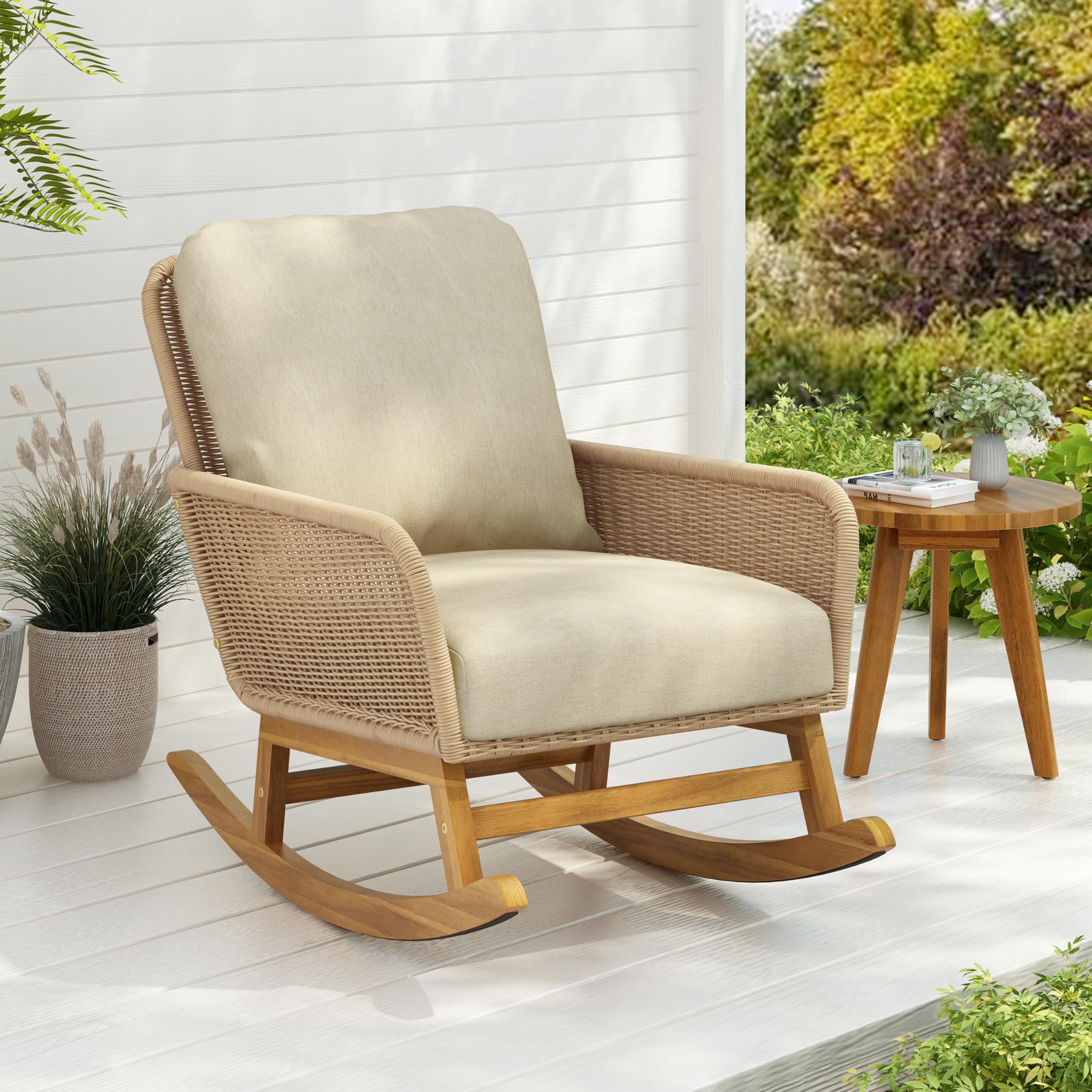 Christopher Knight Home Nadine front view showing cushioned wicker seat comfort