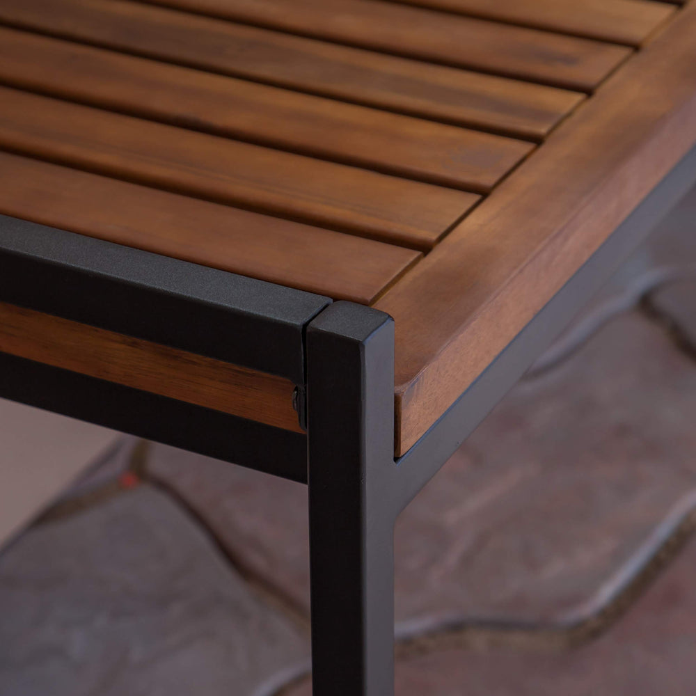 Christopher Knight Home bench next to tape measure showing scale and seating capacity