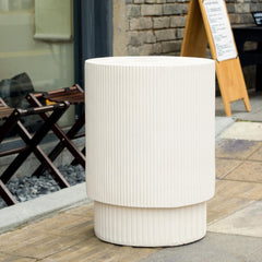 Christopher Knight Home ribbed pedestal close-up showing sculptural texture and visual interest