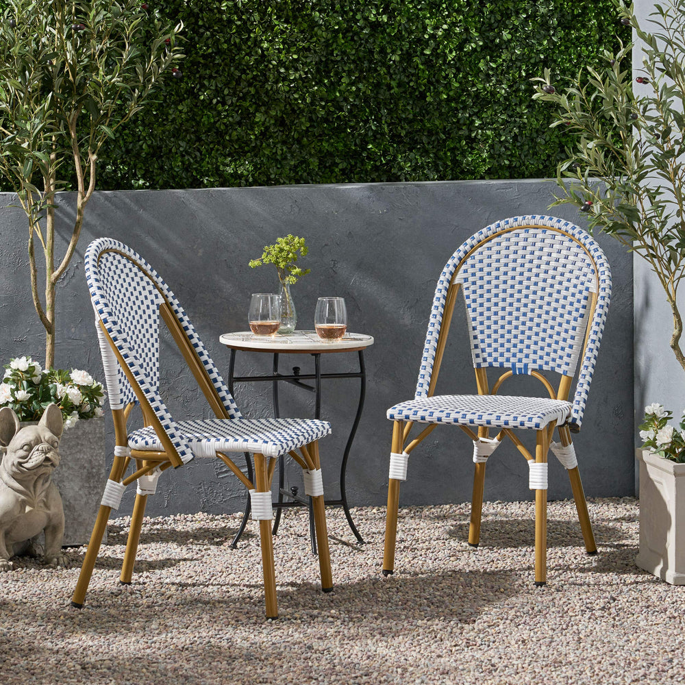 Christopher Knight Home close-up of woven faux rattan texture highlighting durability