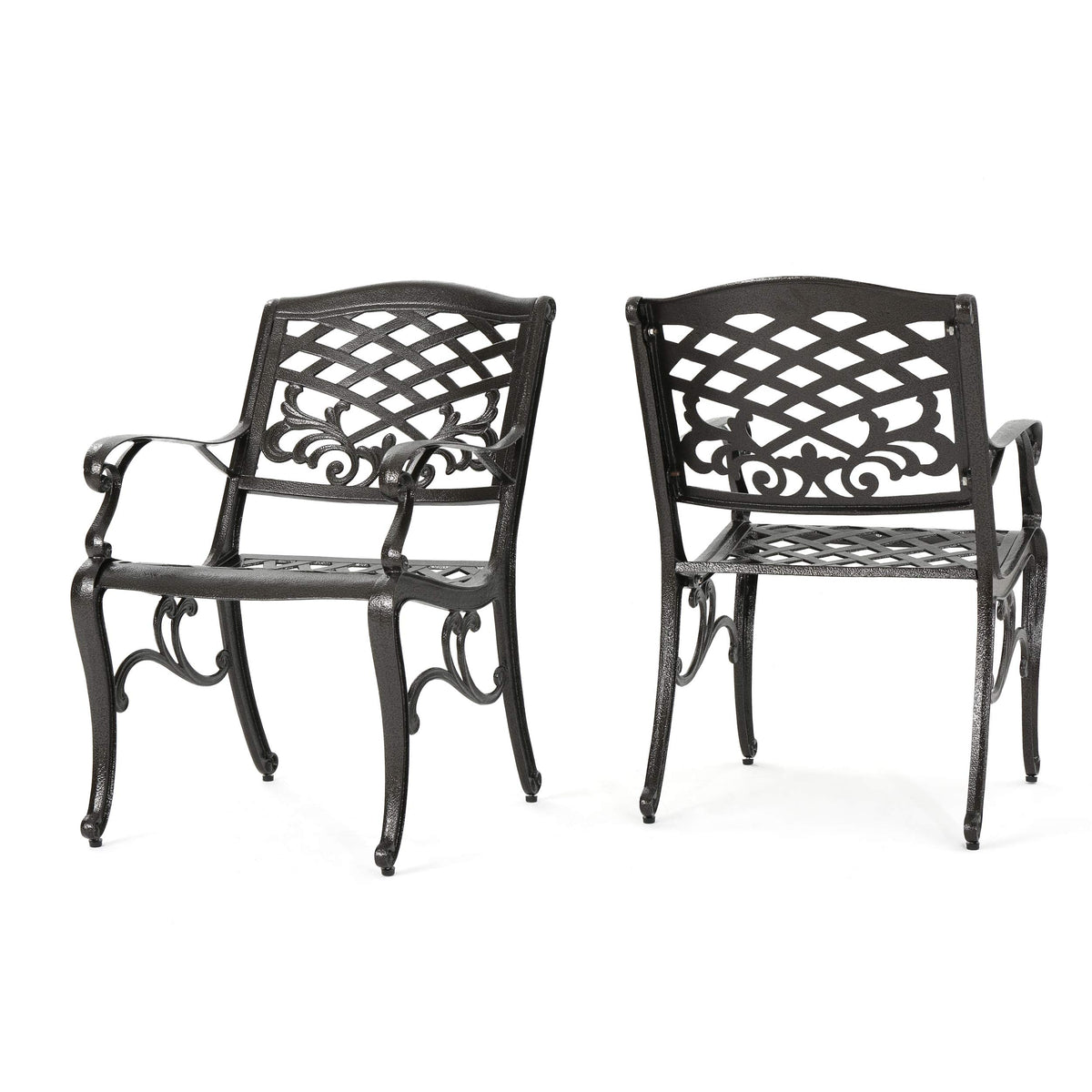 Christopher Knight Home front view of two Sarasota chairs showing classic outdoor style and durability