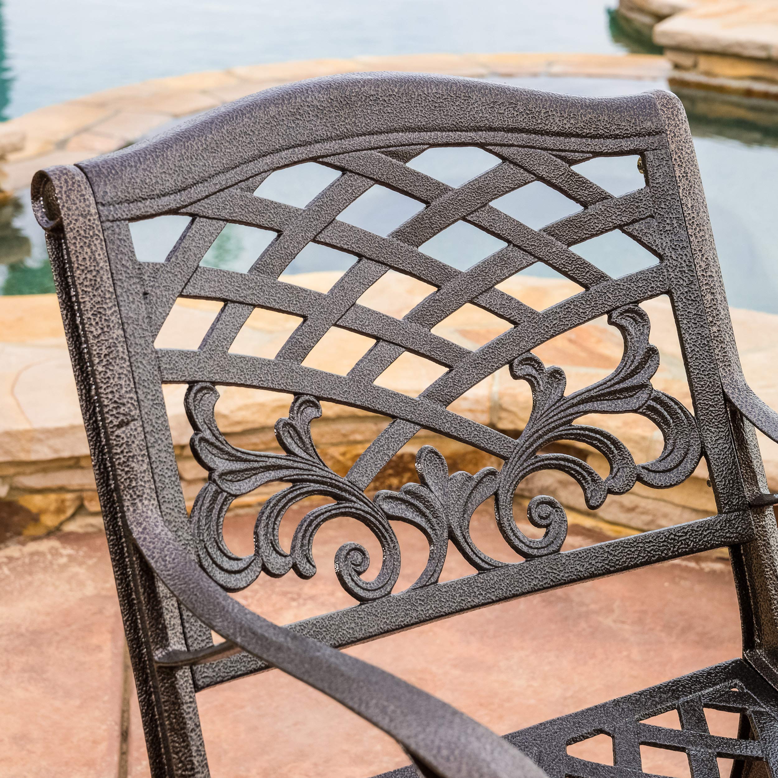 Christopher Knight Home close-up of mesh seat and back for breathable quick-drying comfort