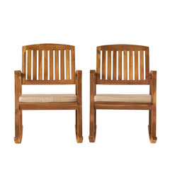 Christopher Knight Home front view showing teak finish and cushion comfort