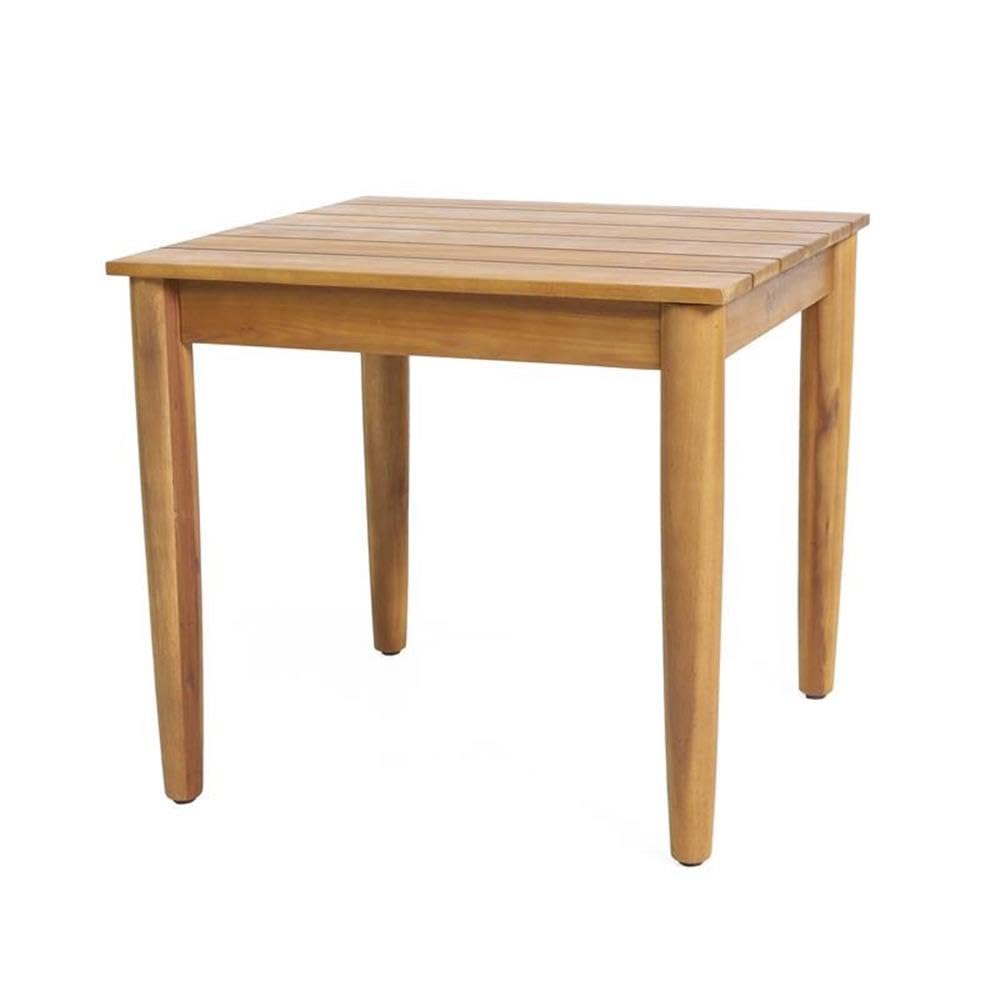 Christopher Knight Home side table front view showing compact teak finish and sturdy form