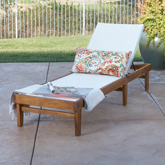 Christopher Knight Home side profile highlighting low-slung silhouette and supportive acacia frame for relaxed lounging