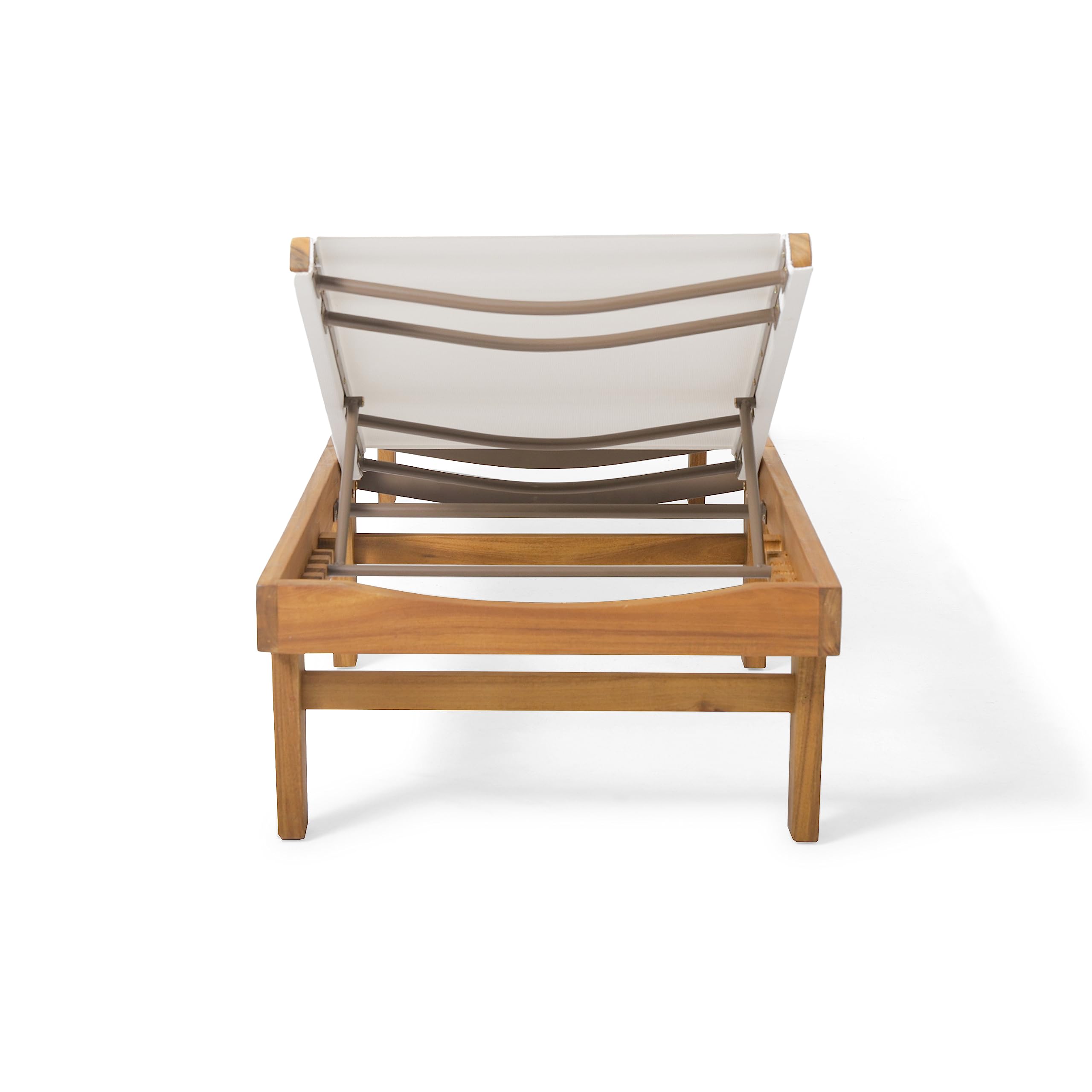 Christopher Knight Home chaise folded/stored to show compactness and seasonal storage convenience