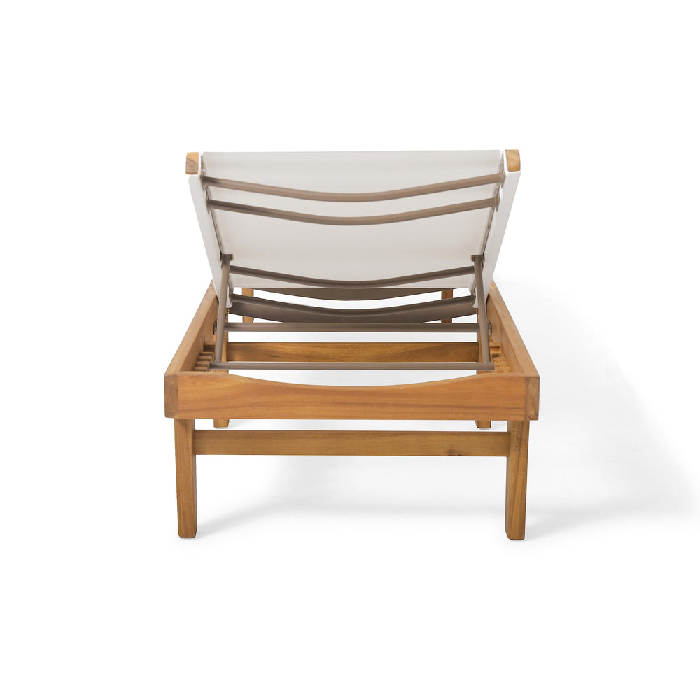 Christopher Knight Home chaise folded/stored to show compactness and seasonal storage convenience