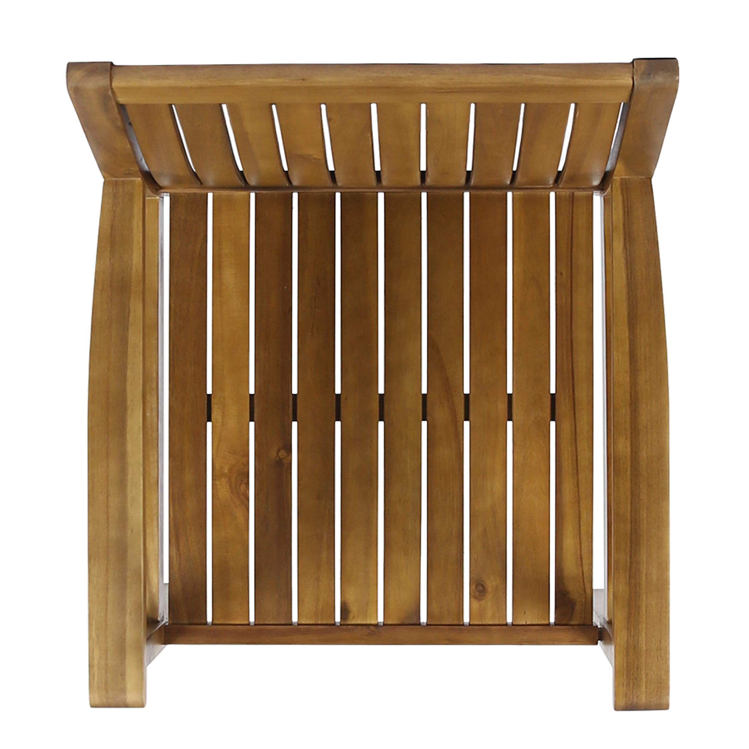 Christopher Knight Home close-up of seat showing smooth acacia wood surface and handcrafted finish