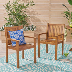 Christopher Knight Home side profile highlighting chair angle and comfortable back support for outdoor dining
