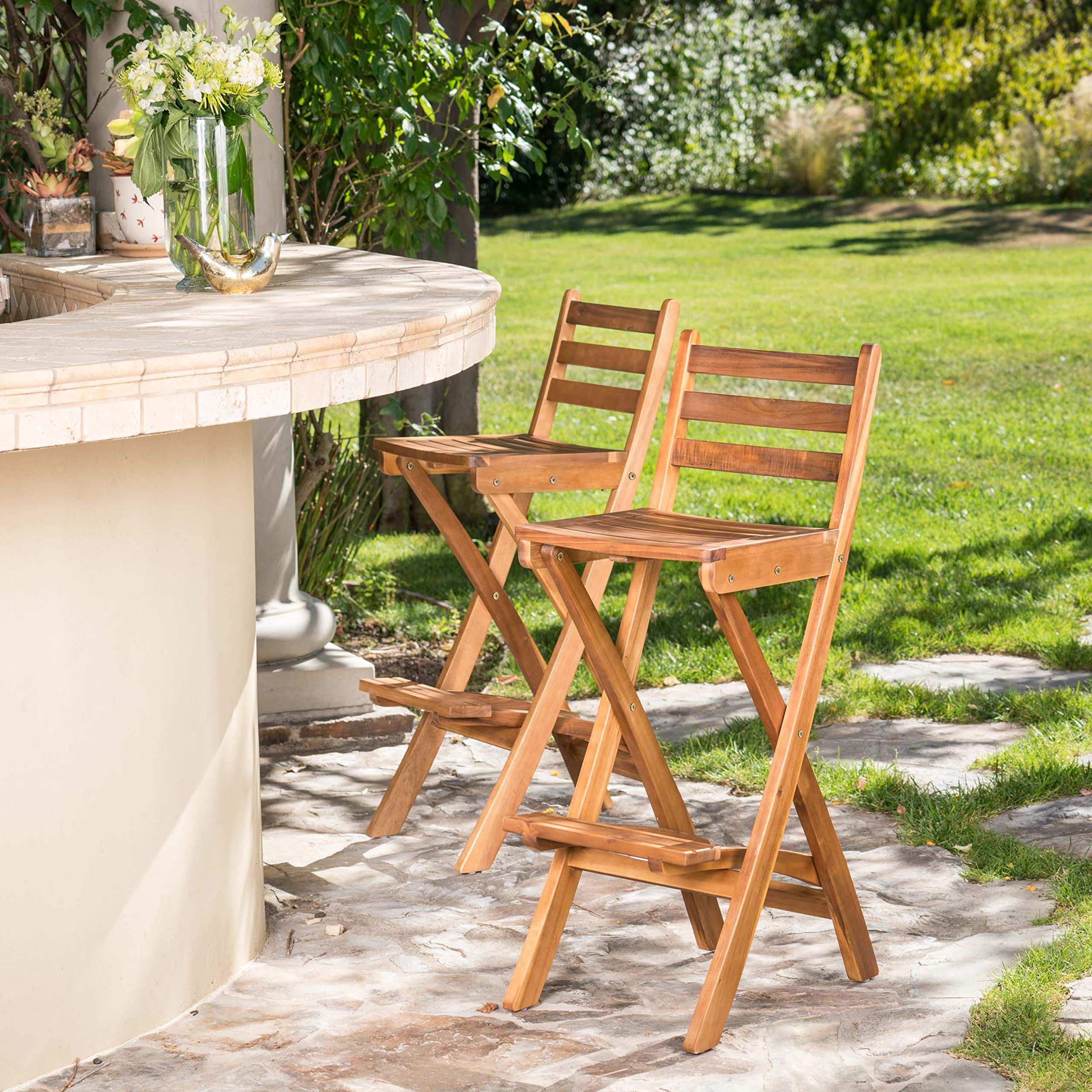 Christopher Knight Home folded stool profile demonstrating compact storage and easy transport benefit