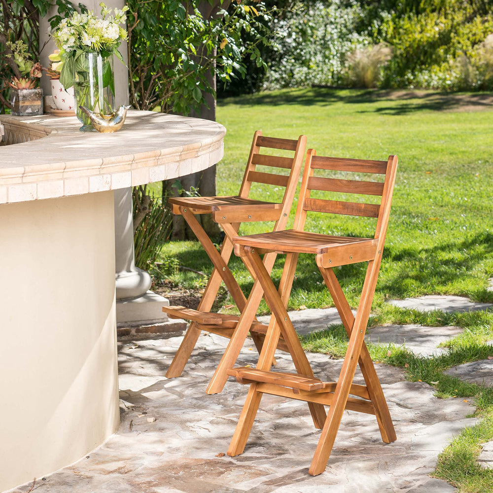 Christopher Knight Home folded stool profile demonstrating compact storage and easy transport benefit