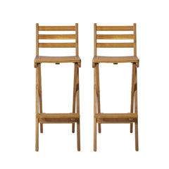 Christopher Knight Home front view of two natural wood barstools showing clean silhouette and benefit of instant seating