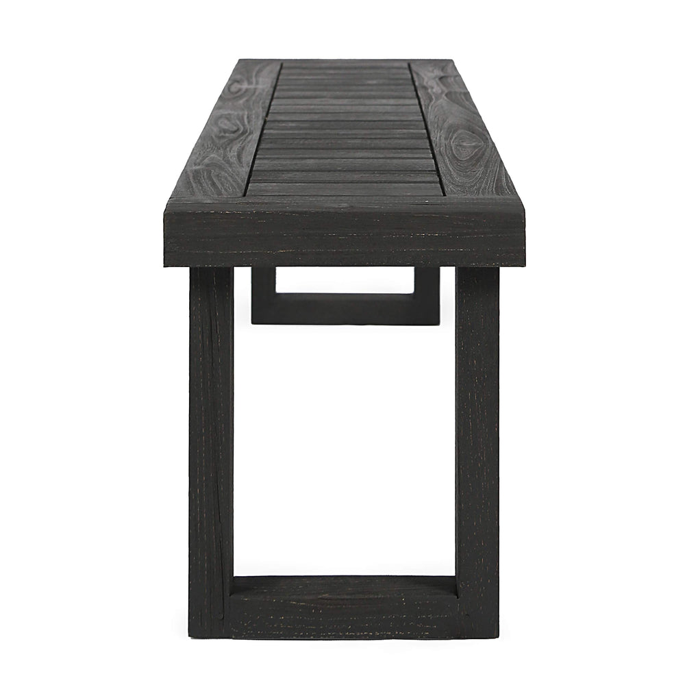 Christopher Knight Home finish detail label showing sandblast dark gray tone and aesthetic benefit