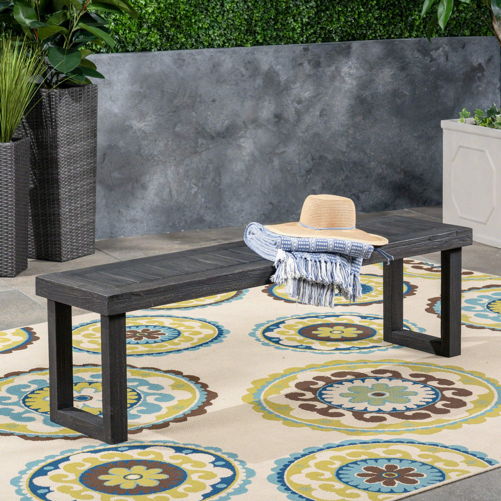 Christopher Knight Home bench side angle highlighting profile and space-saving depth benefit