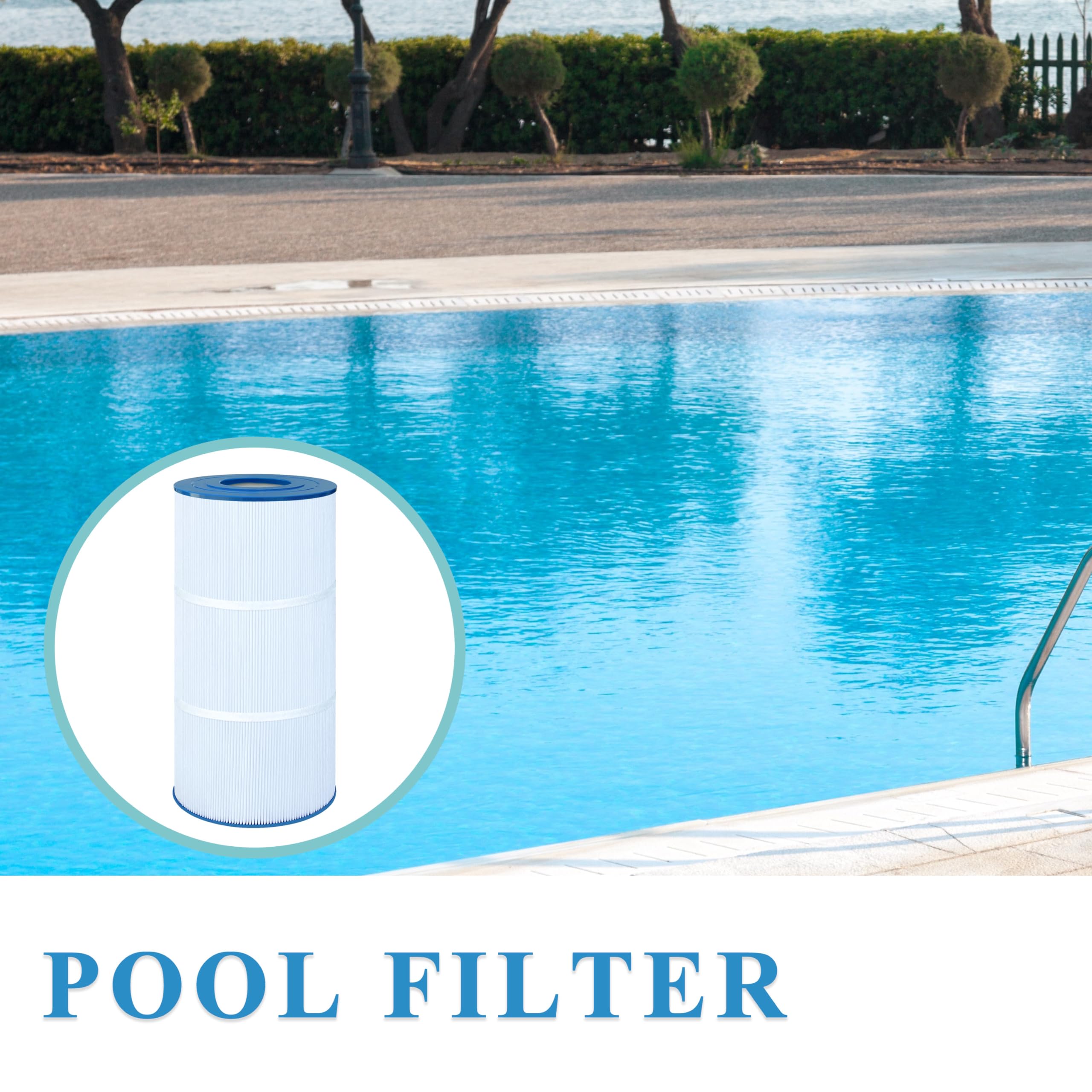 Chryseos filter near backyard pool, keeps pool water clearer benefit