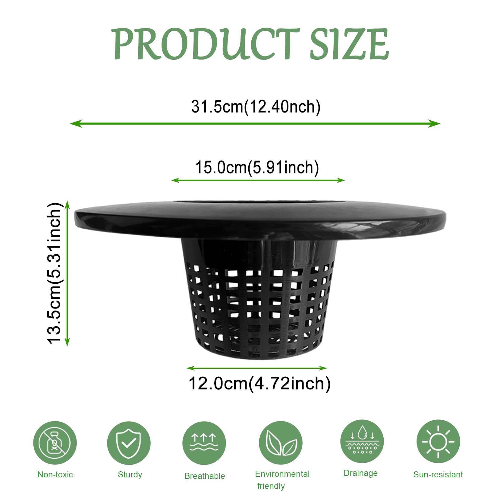 CHTASO top view showing 6-inch net pot opening and light-blocking design for healthier roots