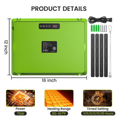 Chtoocy heater closeup on control panel and indicator light for easy temperature and timer adjustments