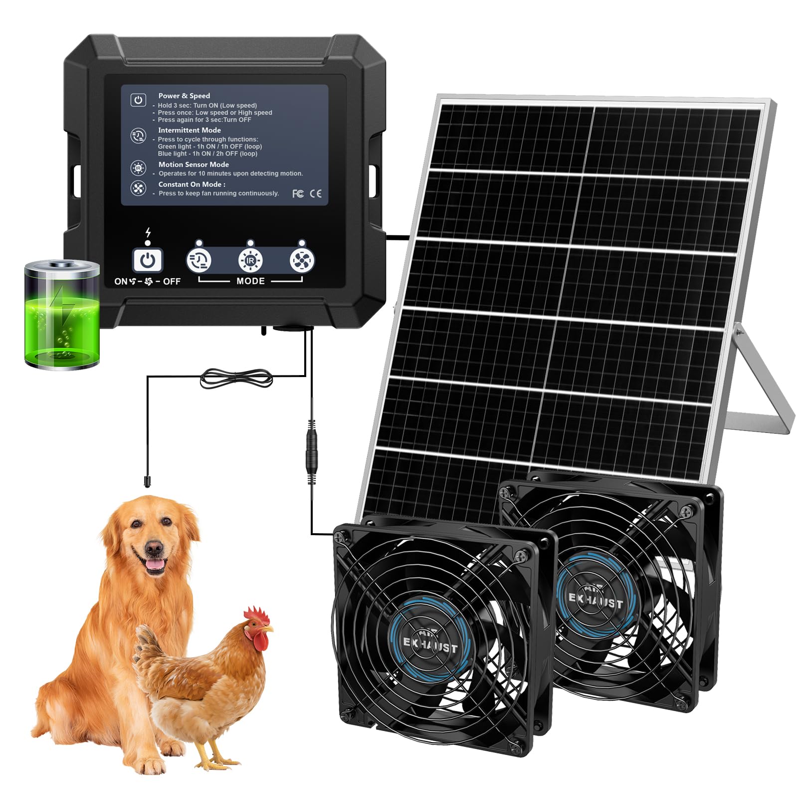 Chtoocy fan held by hand to show compact size and easy DIY installation