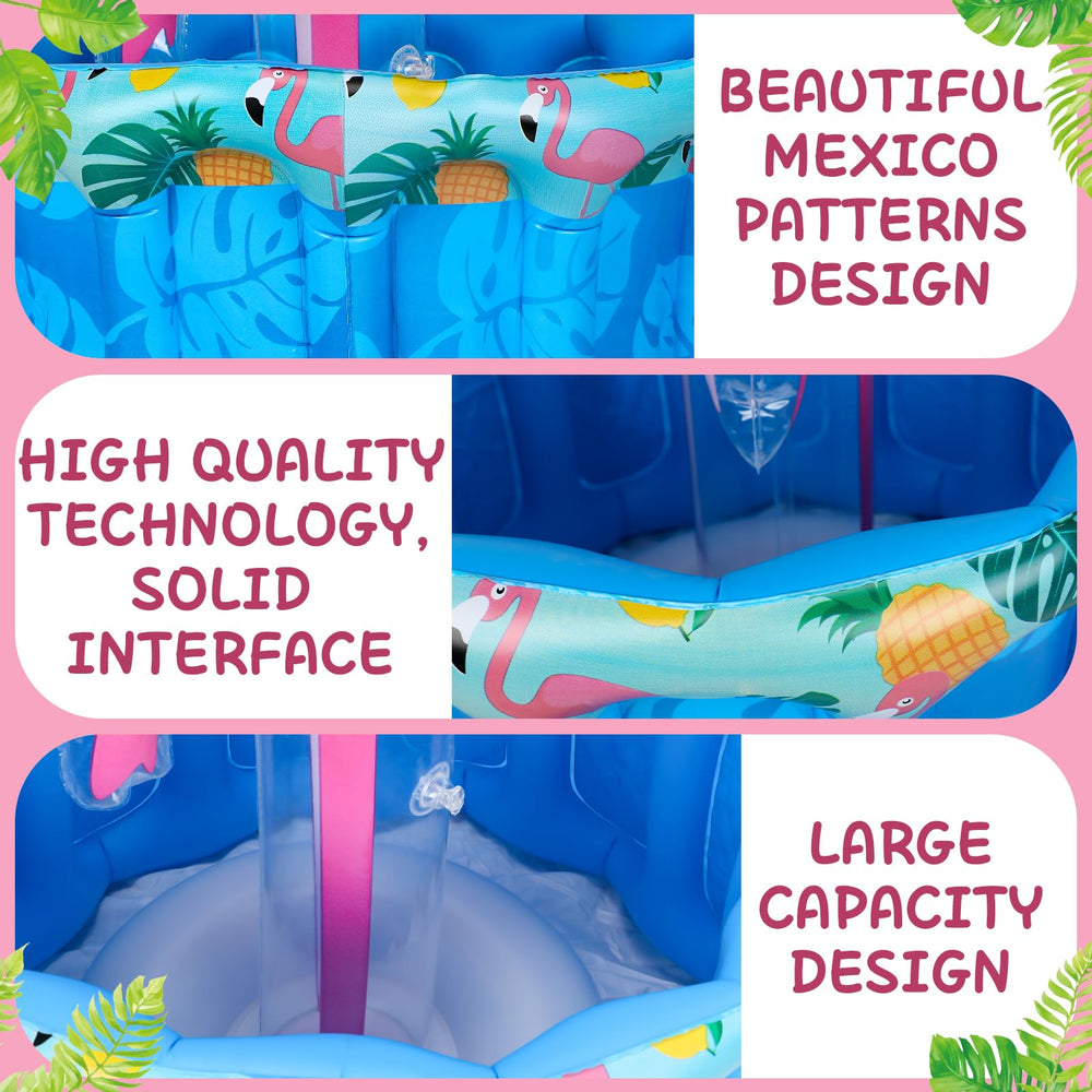Chuangdi flamingo cooler floating in pool adding tropical decor and chilled drinks