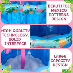 Chuangdi flamingo cooler floating in pool adding tropical decor and chilled drinks