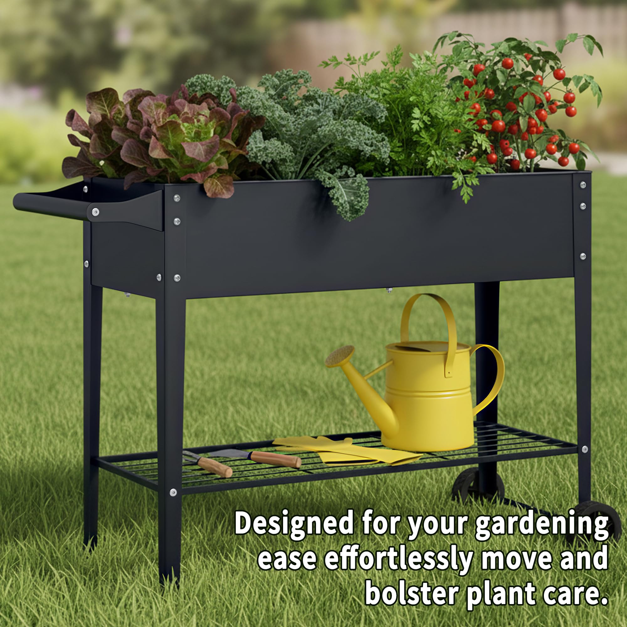 Chuangshuo Guard planter in a balcony garden with herbs and vegetables demonstrating productive use