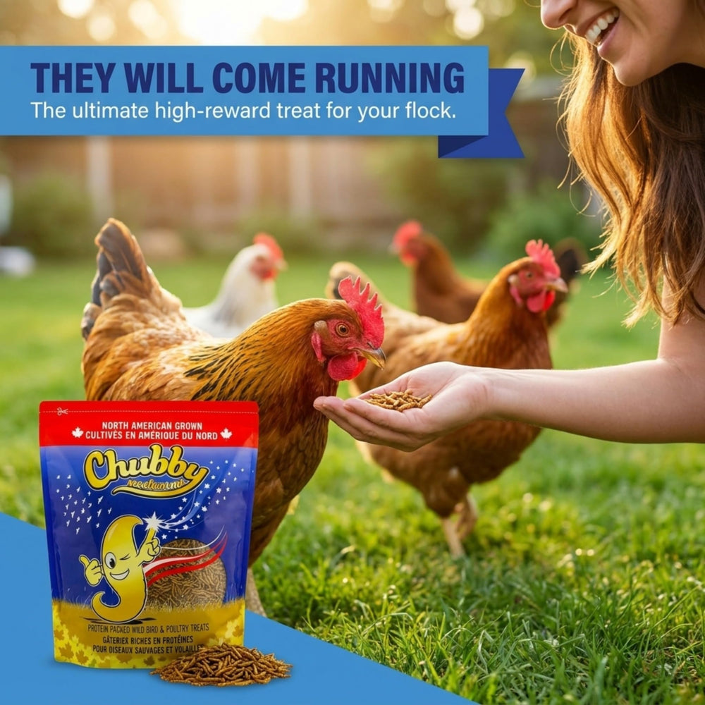 Soaked Chubby Mealworms softened for hydration, gentle for chicks