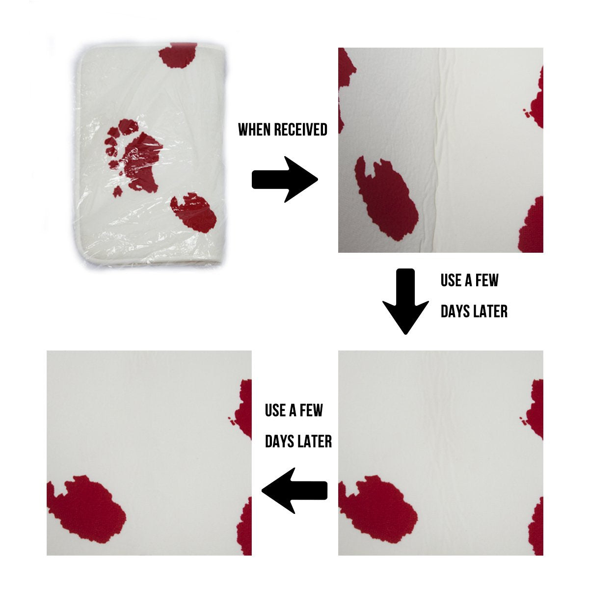 Chucoco mat beside shoes showing 20x32 sizing and scale