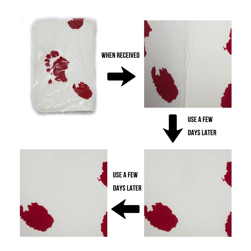 Chucoco mat beside shoes showing 20x32 sizing and scale