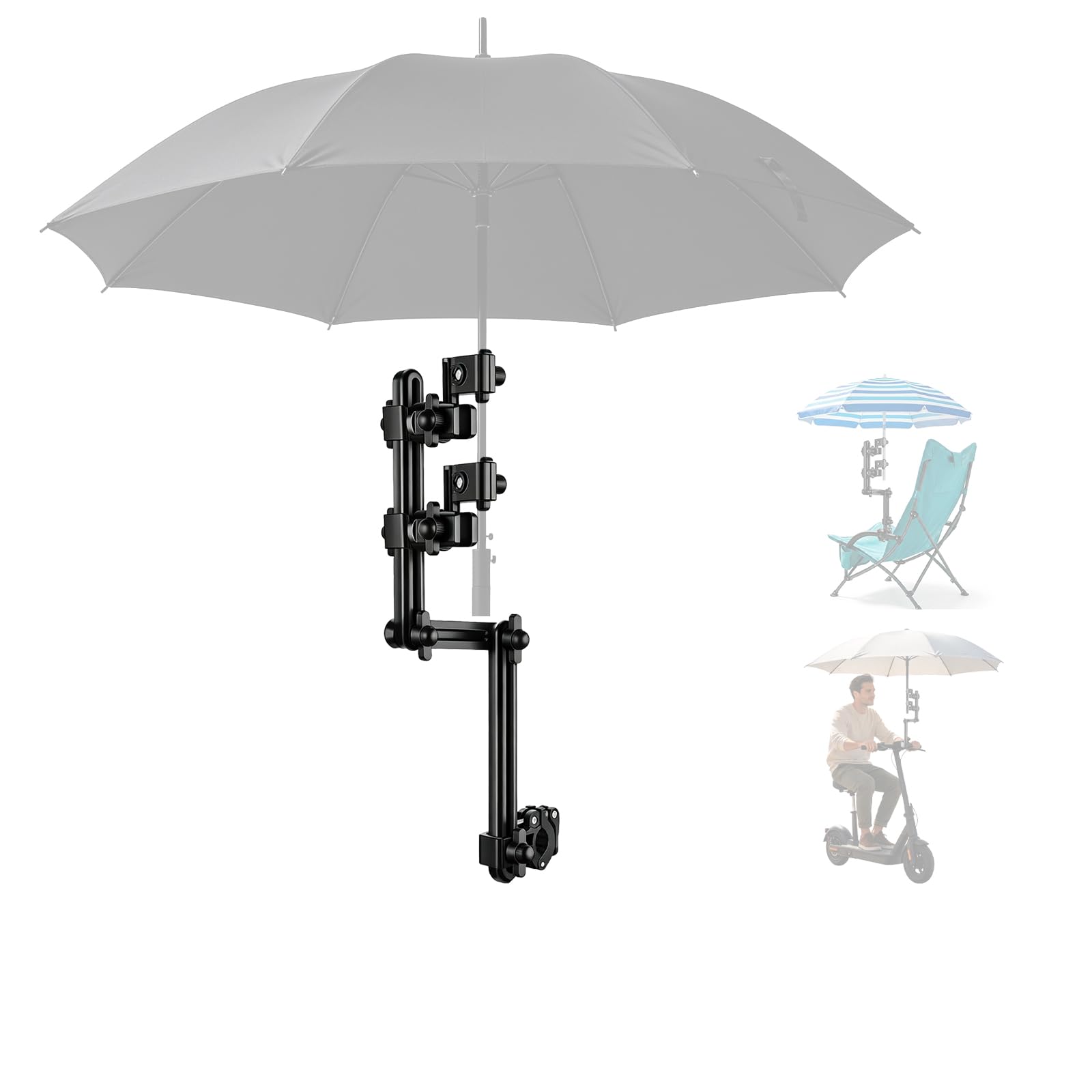 Chufnt front view mounted on golf cart showing secure shade