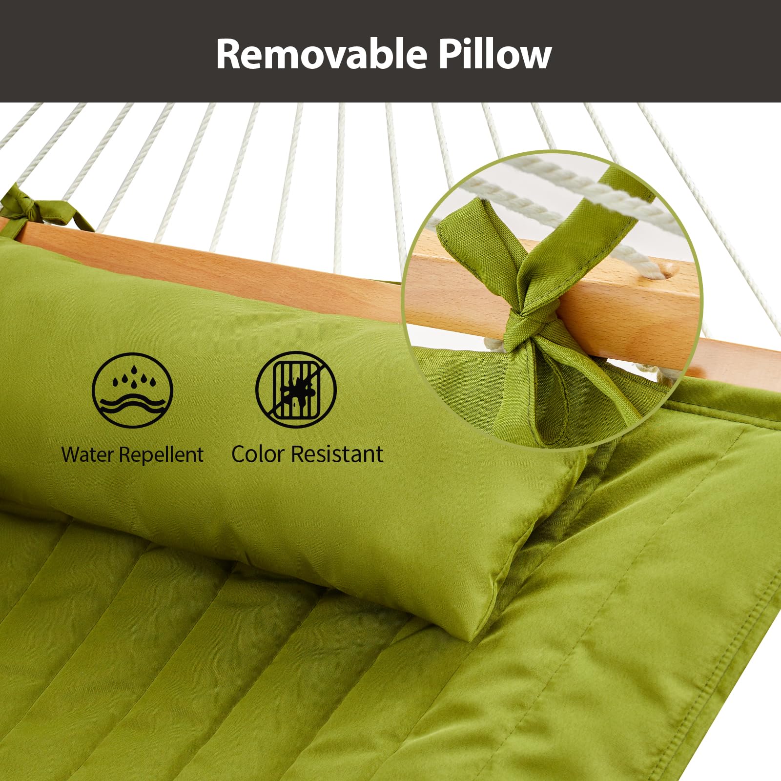 CHULIM hammock with stand and tape measure showing ring-to-ring length